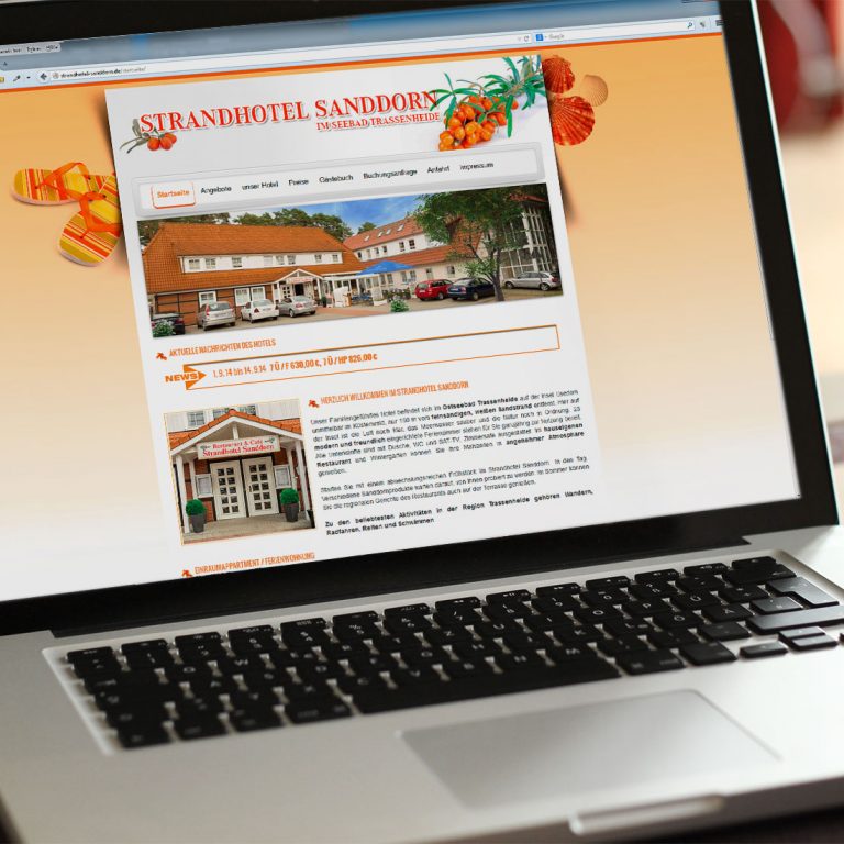 Webseite Strandhotel Sanddorn Trassenheide Insel usedom