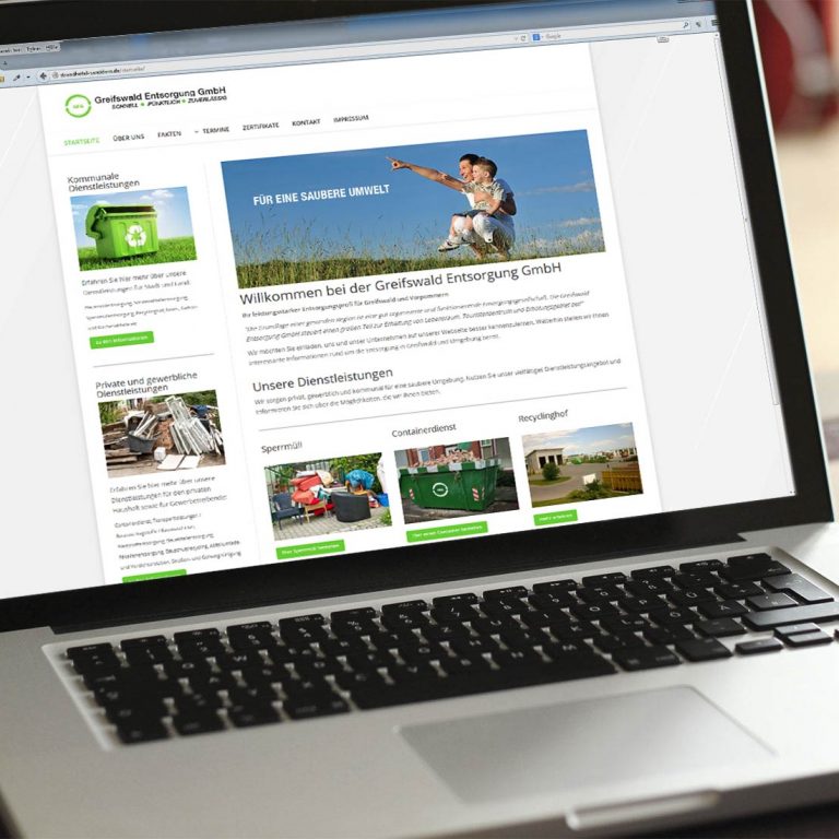 Webseiten Erstellung und Neugestaltung Greifswald Entsorgung