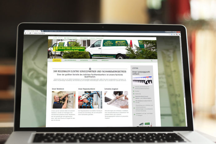 Webdesign für Elektro Horning Neubrandenburg